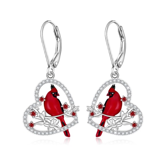 Diamond Cardinal Angel Earrings - Picture 11 of 16
